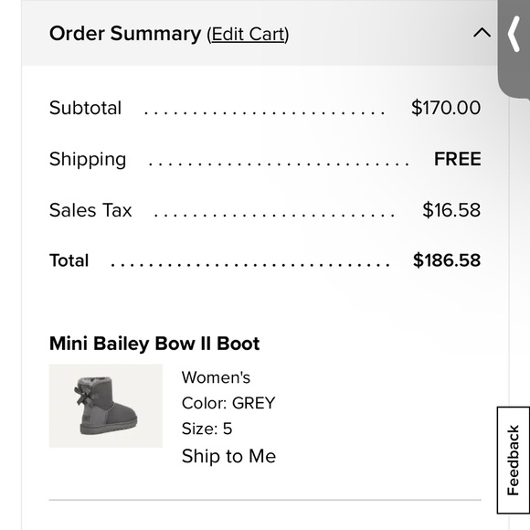 Brand new women’s size 5 gray bow tie Ugg boot - Picture 4 of 5